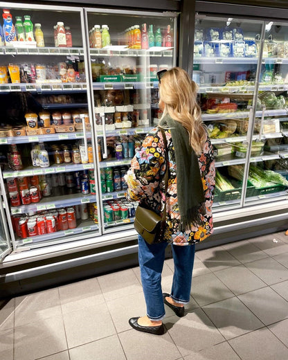 Agnes | Damska kurtka pikowana oversize z kwiatowym wzorem
