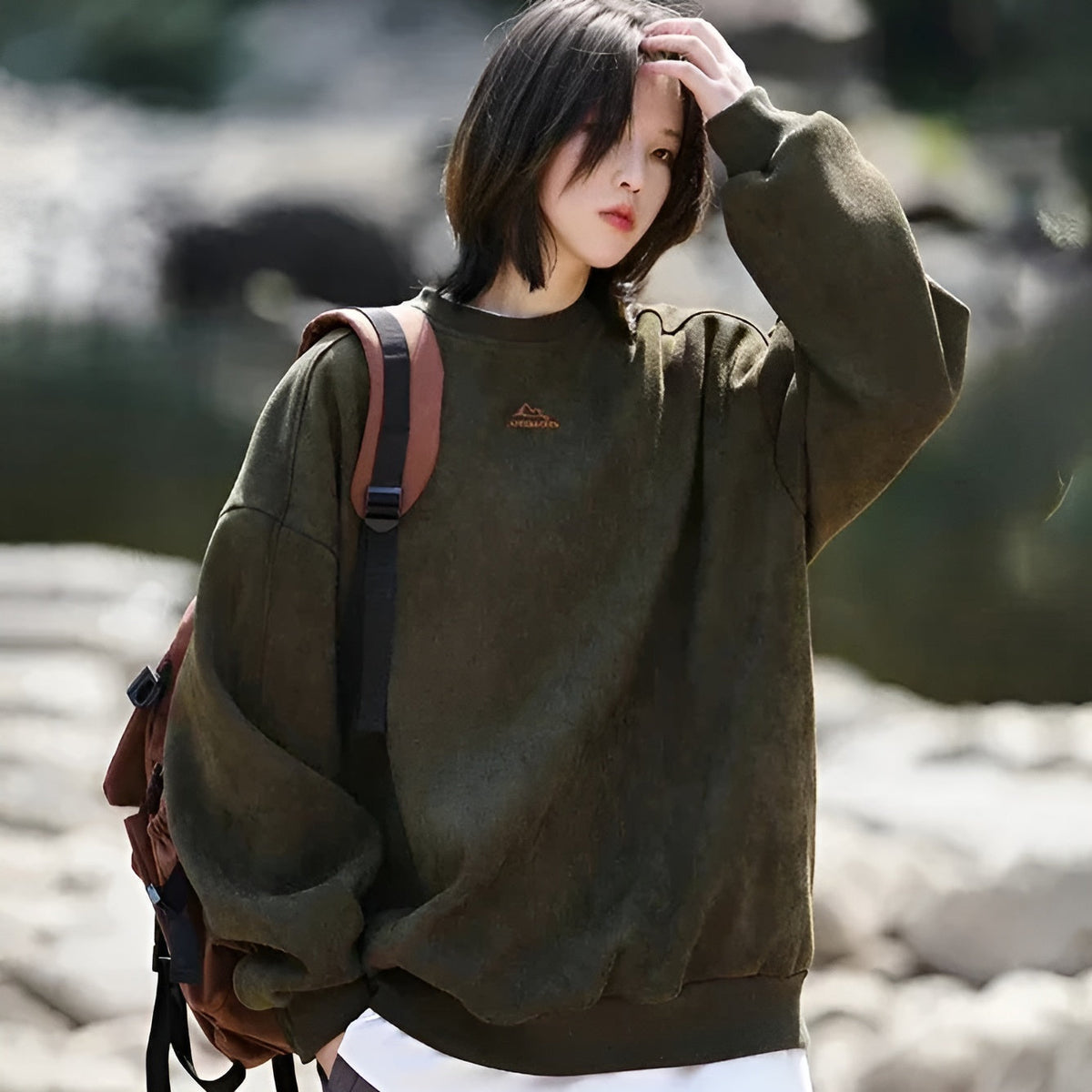 Fern - Oversize’owa bluza damska o outdoorowo-casualowym charakterze