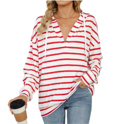 Deborah - Bluza w Luźnym Kroju – Casualowa Bluza z Długim Rękawem