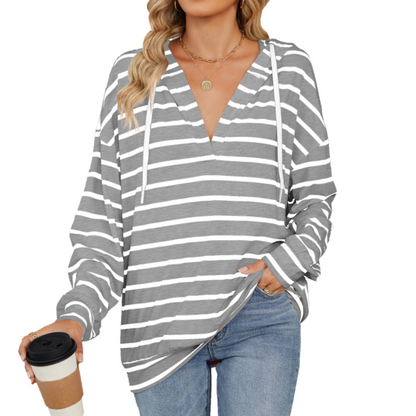 Deborah - Bluza w Luźnym Kroju – Casualowa Bluza z Długim Rękawem