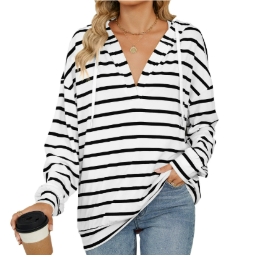 Deborah - Bluza w Luźnym Kroju – Casualowa Bluza z Długim Rękawem