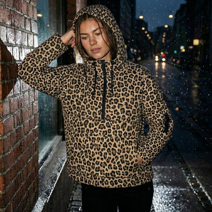 Medea | Damski oversize anorak z półzamkiem i przednią kieszenią typu kangurka