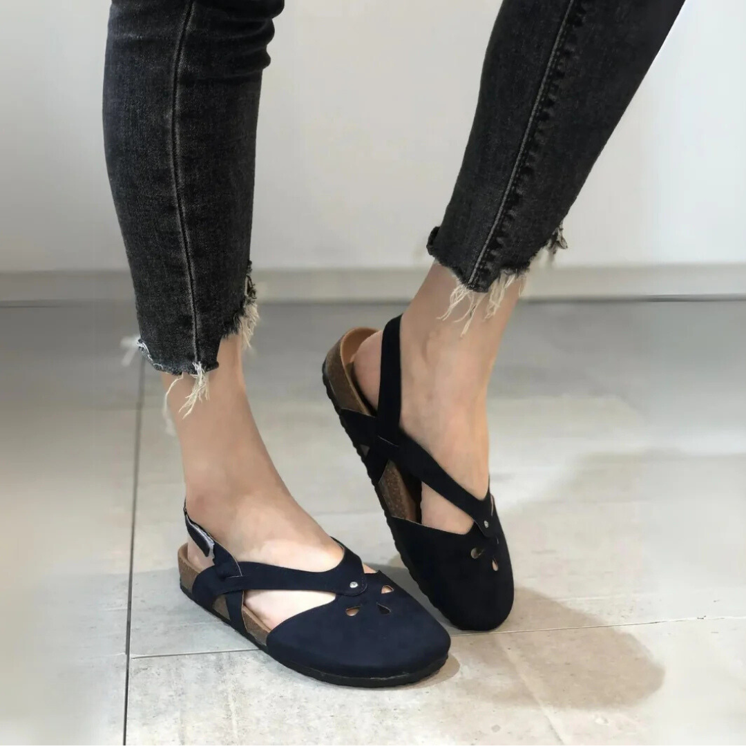 Joan | Sandały damskie z zabudowanym noskiem typu slingback, eleganckie i wygodne