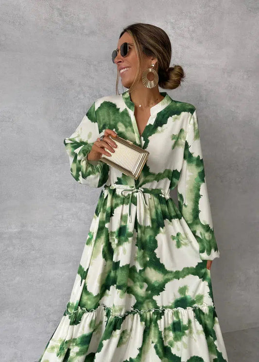 Georgette | sukienka maxi damska boho z dekoltem w serek