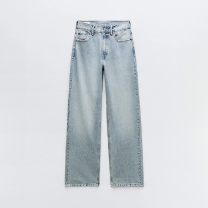 Lauren | jeansy damskie vintage z przetarciami i patchworkowym detalem