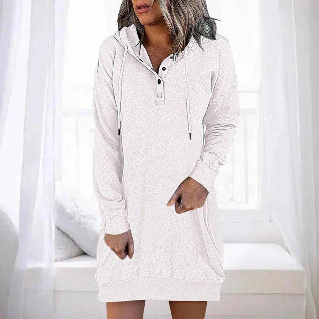 Kinga | Wygodna damska hoodie w jednolitym kolorze, minimalistyczny i nowoczesny fason