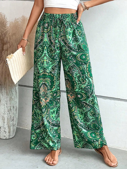Daphne | spodnie damskie boho szerokie z nadrukiem, lekkie i stylowe