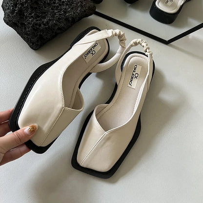 Denise | Sandały damskie slingback z kwadratowym noskiem w nowoczesnym stylu