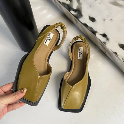 Denise | Sandały damskie slingback z kwadratowym noskiem w nowoczesnym stylu