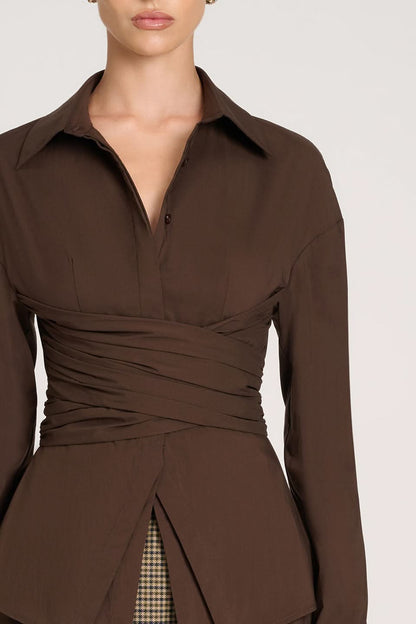 Zdzisława | Bluzka damska | Elegancka biała z długim rękawem
