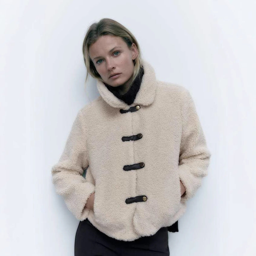 Peggy – Elegancka, modna, krótka kurtka damska typu teddy