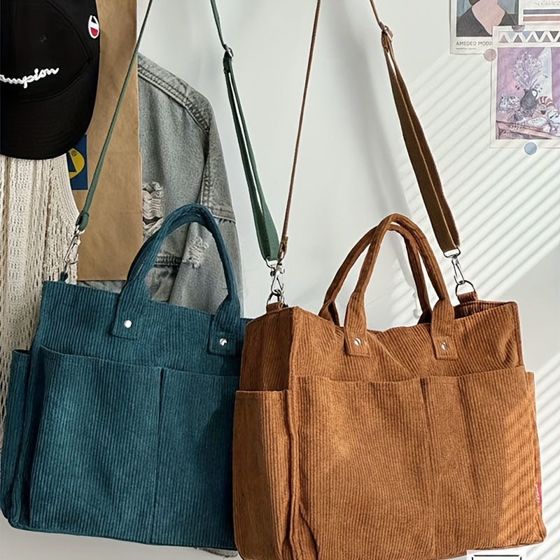 Serafina - Damska Torba Shopper | Duża z Przednimi Kieszeniami
