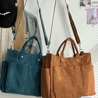 Serafina - Damska Torba Shopper | Duża z Przednimi Kieszeniami