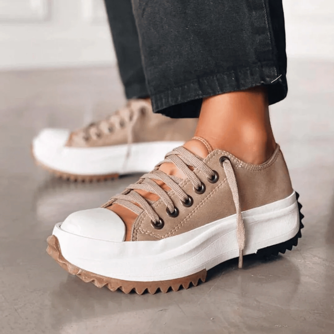 Lena - Damska ortopedyczne sneakersy na platformie | Sznurowane