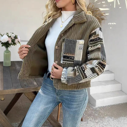Carroll - Elegancka, modna kurtka damska z patchworkowymi detalami