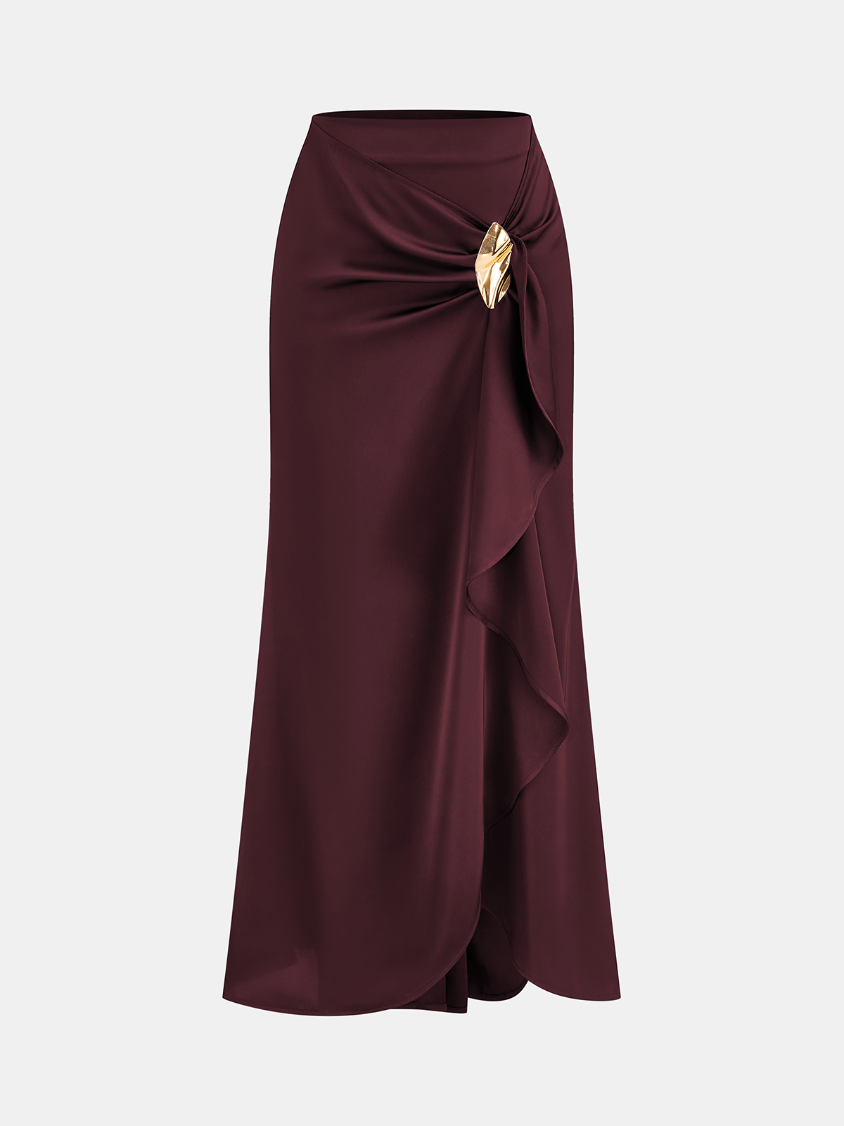 Ethel | Spódnica maxi damska asymetryczna z falbanami regular fit