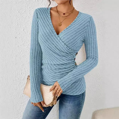 Marvella - Sweter Damski z Dekoltem V | Elegancki Sweterek Damski na Co Dzień