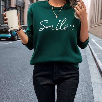 Solenne - Damska Bluza z Napisem "Smile"