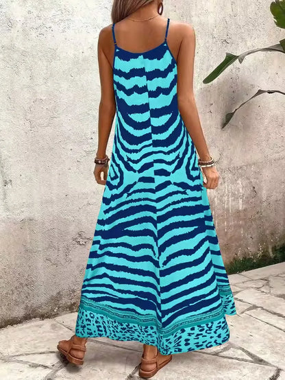 Lillian | Damska suknia wieczorowa maxi w panterkę