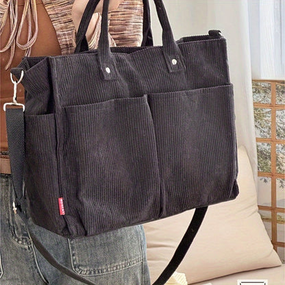 Serafina - Damska Torba Shopper | Duża z Przednimi Kieszeniami