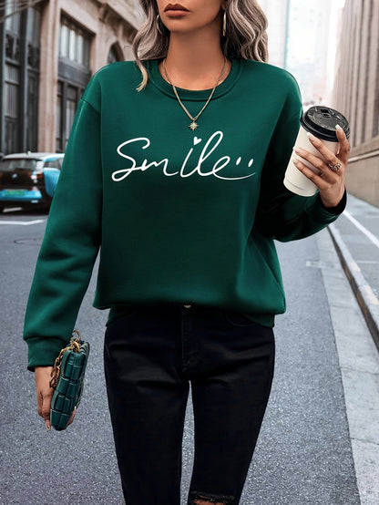 Solenne - Damska Bluza z Napisem "Smile"