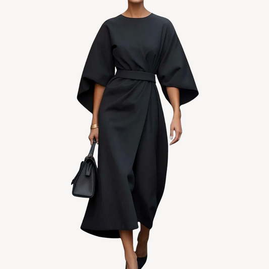 Viviana | Elegancka sukienka midi z szerokimi rękawami