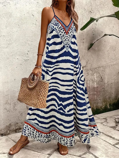 Lillian | Damska suknia wieczorowa maxi w panterkę