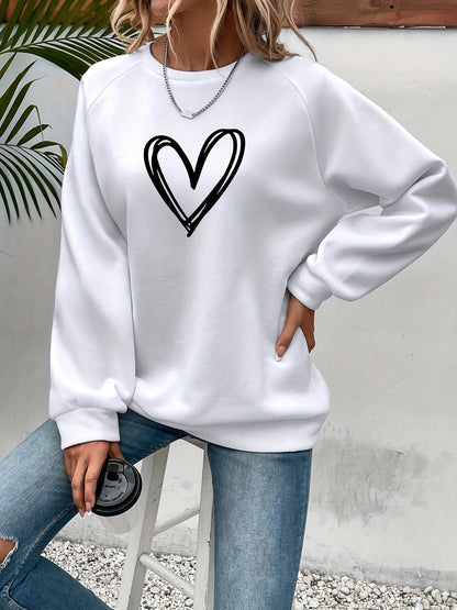 Darcy - Damska Sweter Codzienny | Motyw Serca