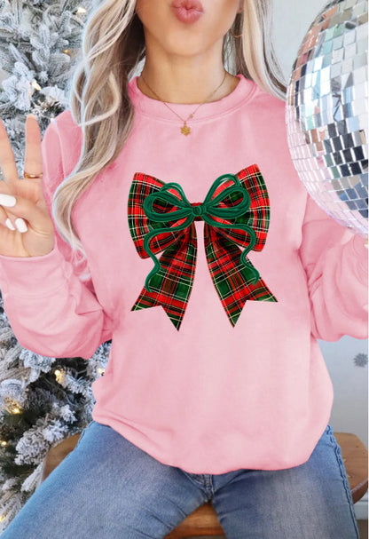 Katy - Damski sweter świąteczny z kokardą