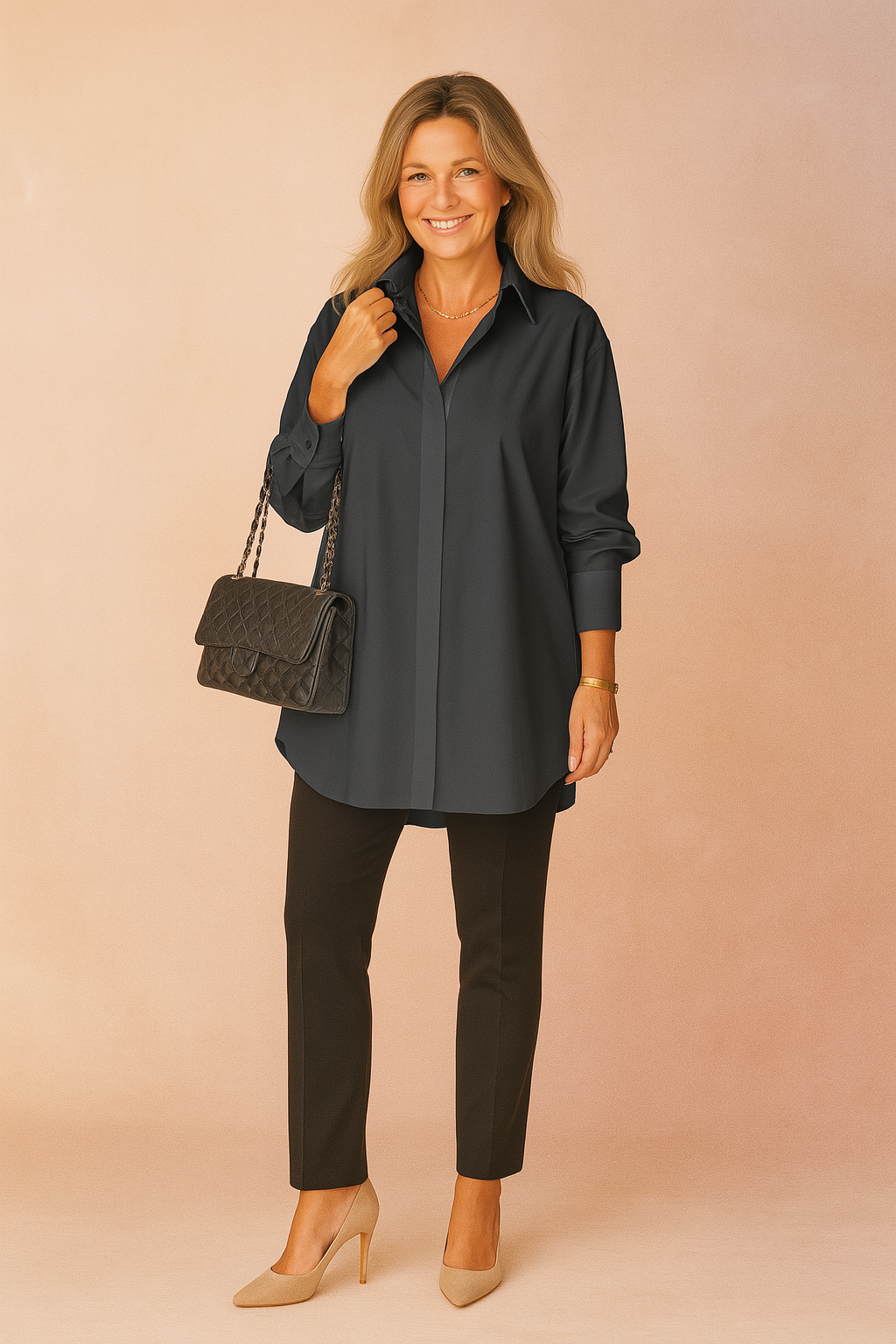 Monaco | Elegancka koszulowa bluzka damska oversize