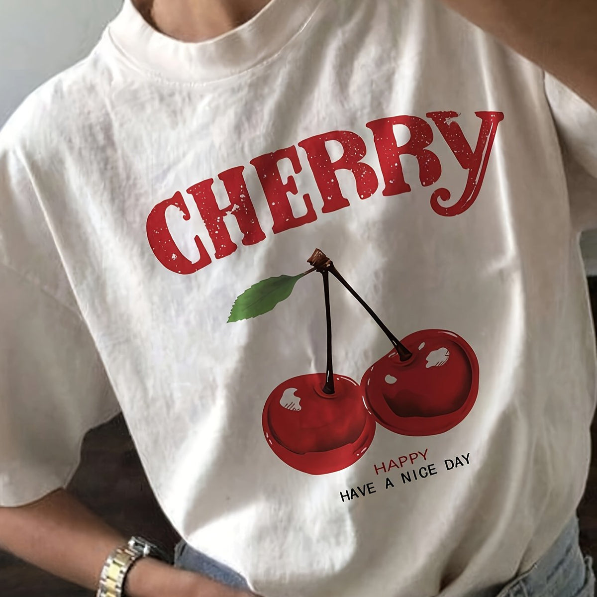 Averiella - Damska Koszulka z Nadrukiem Wisienek "Cherry"