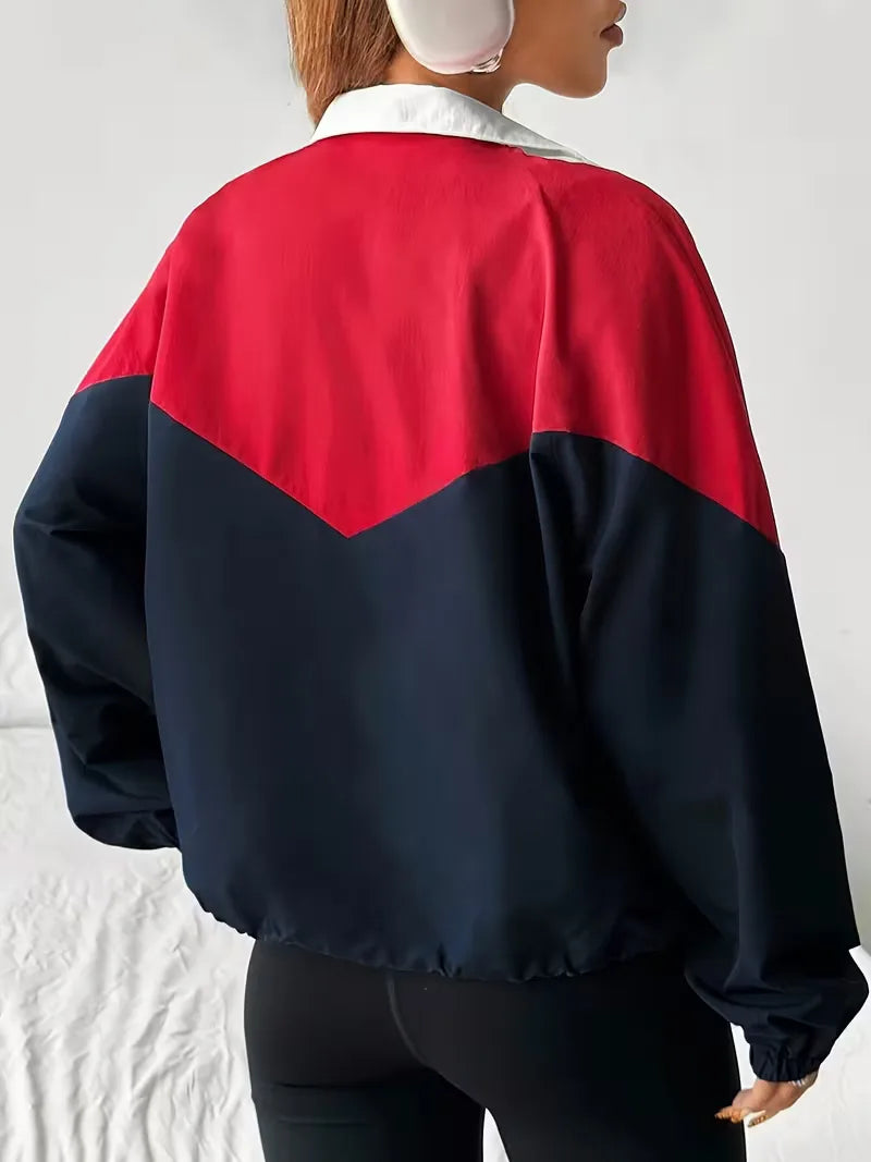 Vilma | Kurtka dresowa damska sportowa color block na suwak