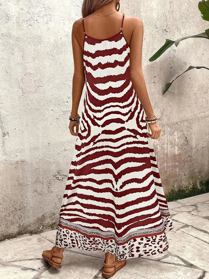 Lillian | Damska suknia wieczorowa maxi w panterkę