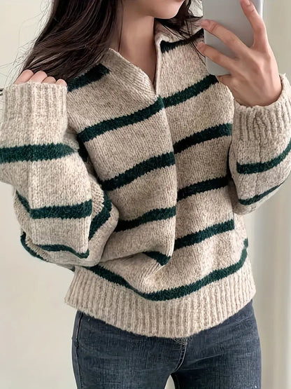 Lois | Damski sweter dzianinowy z dekoltem w serek, miękki i wygodny fason