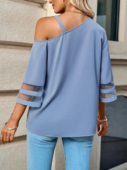 June - Damska bluzka cold shoulder z szerokimi rękawami