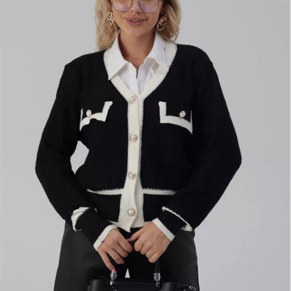 Diane - Elegancka, stylowa kamizelka w stylu paryskim z złotymi guzikami i kontrastowymi detalami