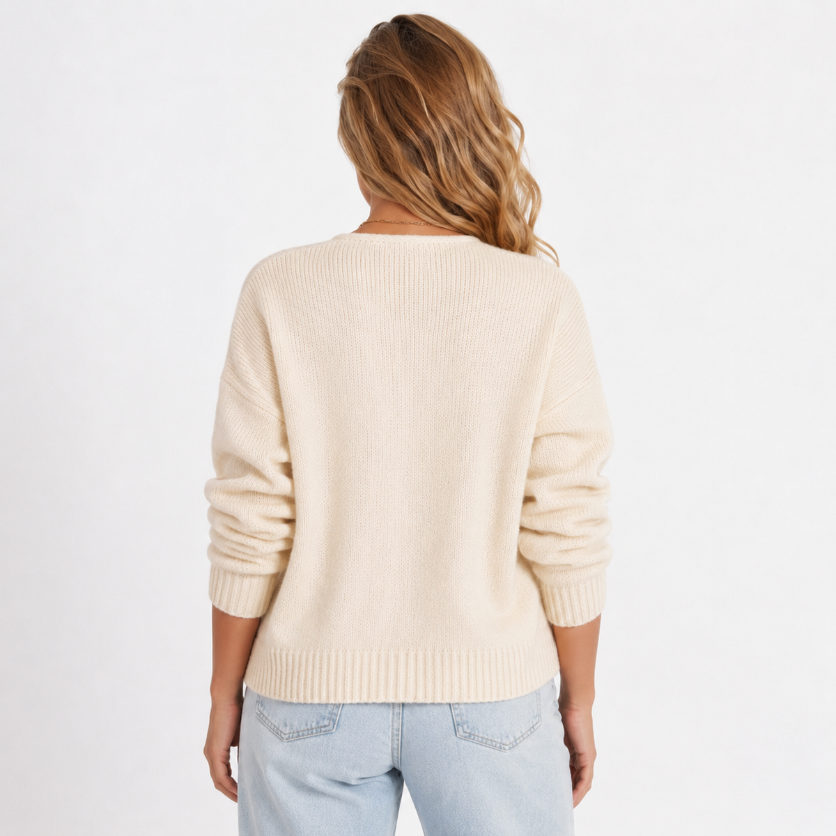 Honor | Sweter damski FRESH LABEL Elara z wiązaniem (striktrui)