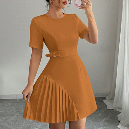 Penelope | Sukienka mini damska z krótkim rękawem i paskiem w eleganckim stylu