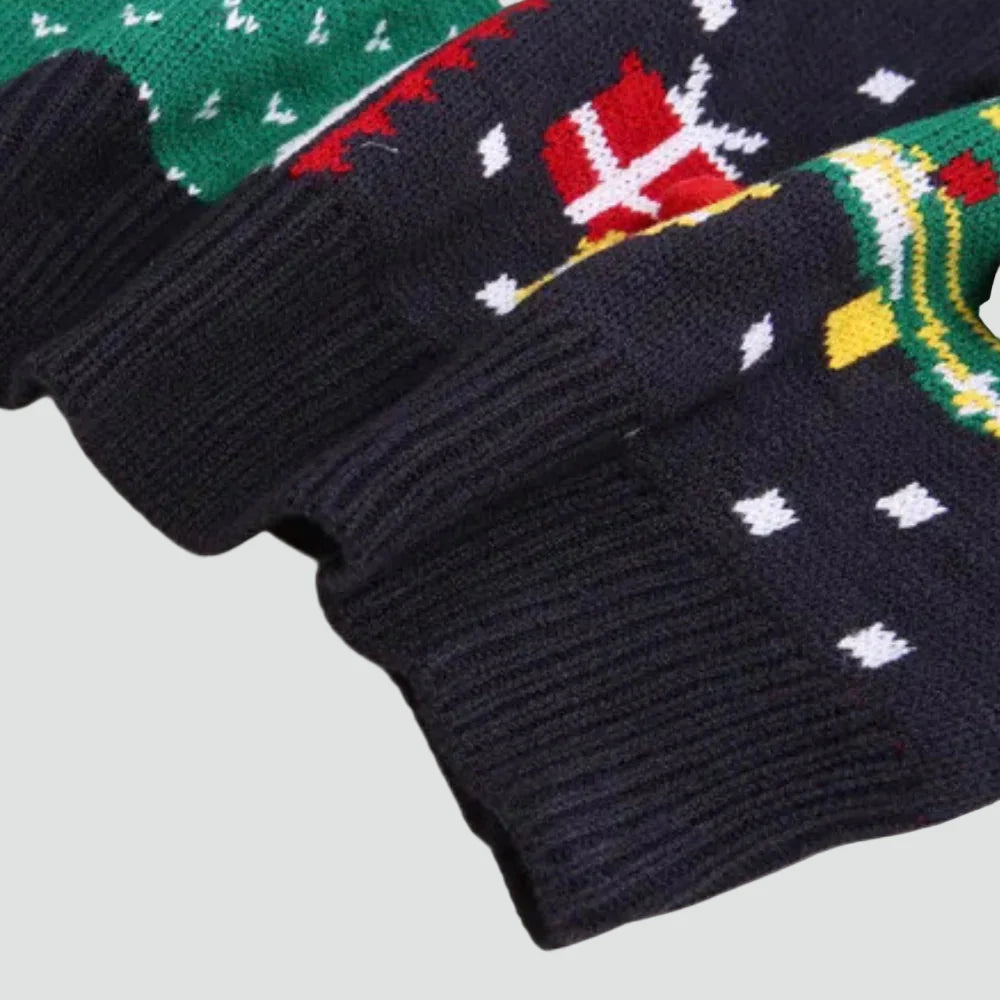 Emilia - Świąteczny sweter damski ciepły dzianinowy z okrągłym dekoltem