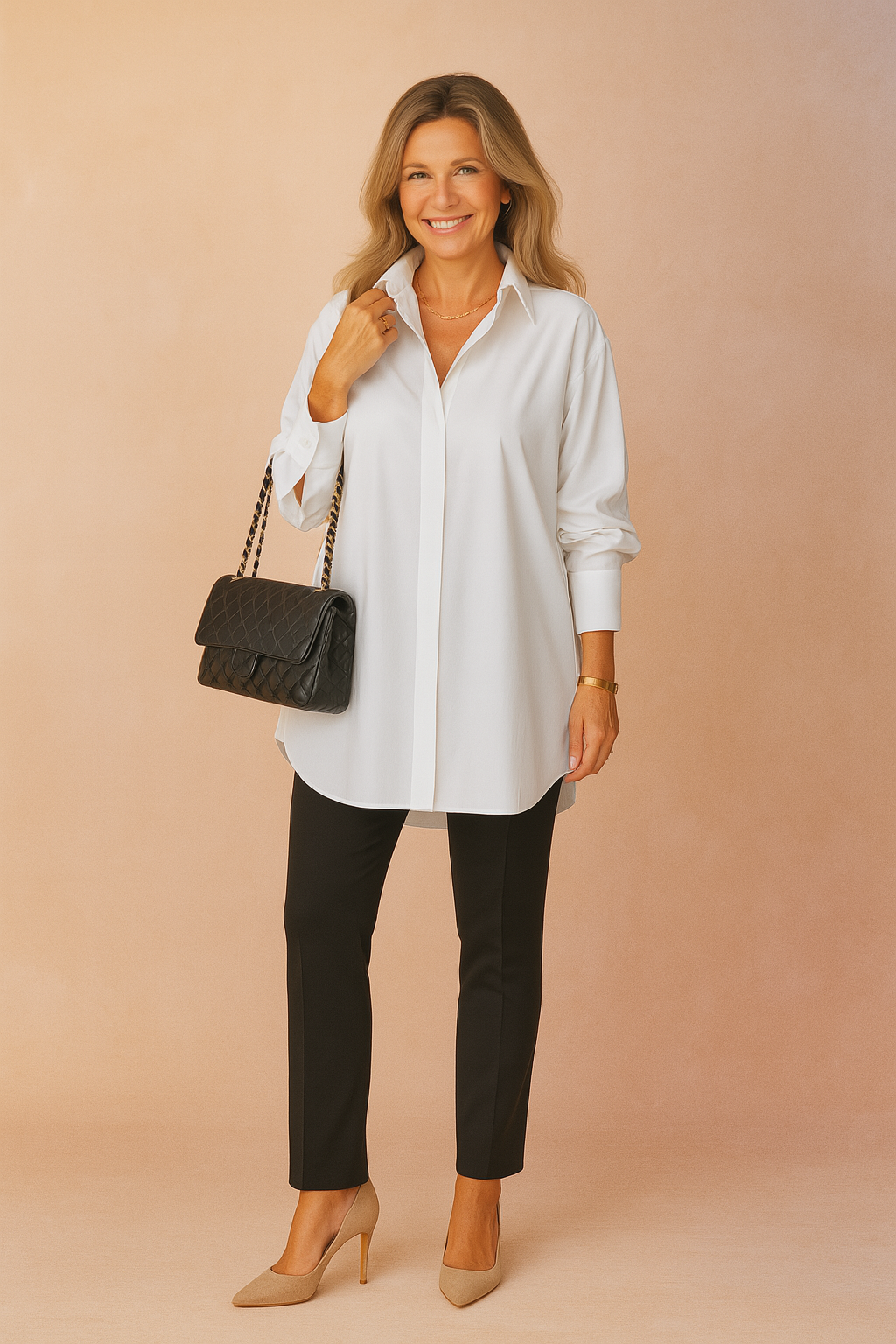 Monaco | Elegancka koszulowa bluzka damska oversize