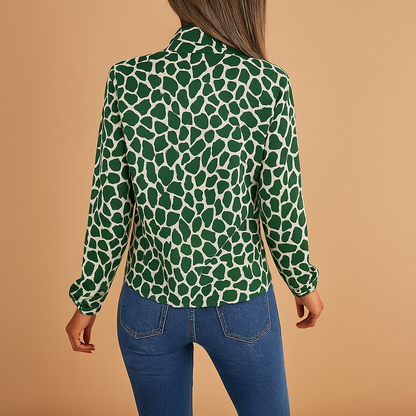Maud | Elegancka bluzka damska w groszki z kokardą, stylowa i kobieca