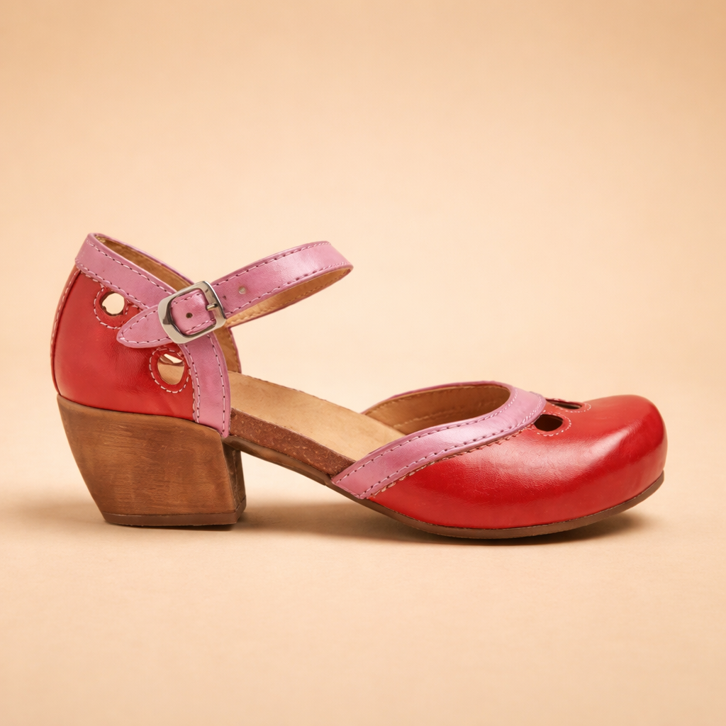 Naila | eleganckie sandały damskie w stylu vintage, letnie obuwie na obcasie