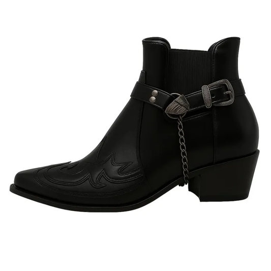 Serelina - Buty Za Kostkę W Stylu Western – Łatwe Do Wsunięcia Kowbojki
