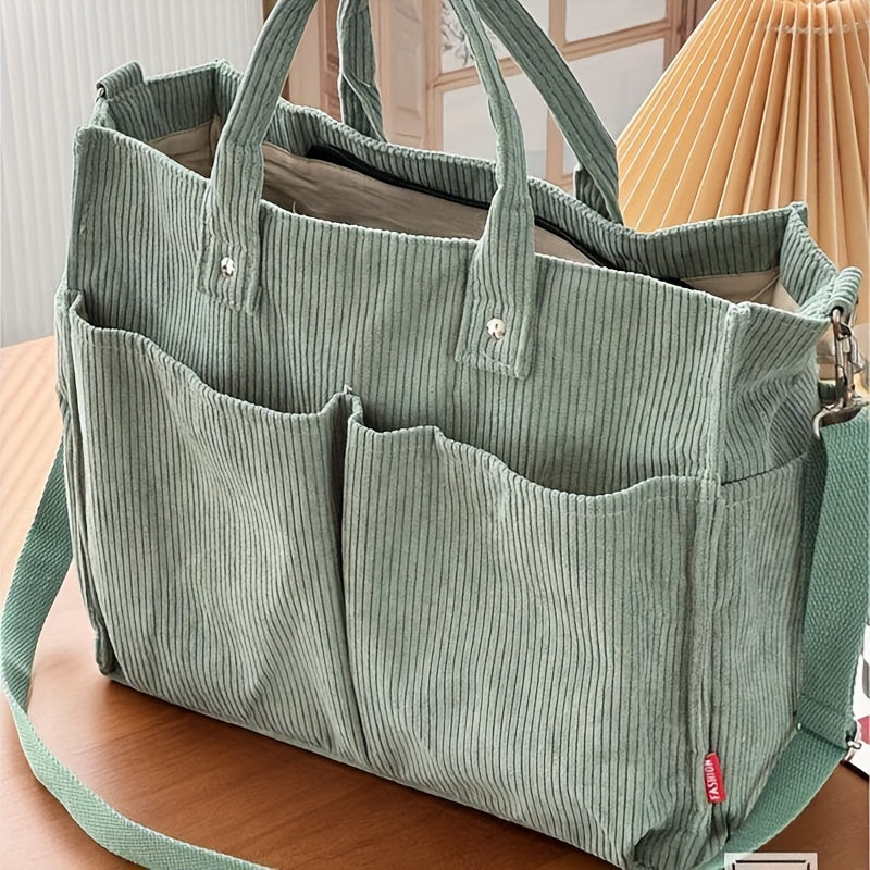 Serafina - Damska Torba Shopper | Duża z Przednimi Kieszeniami