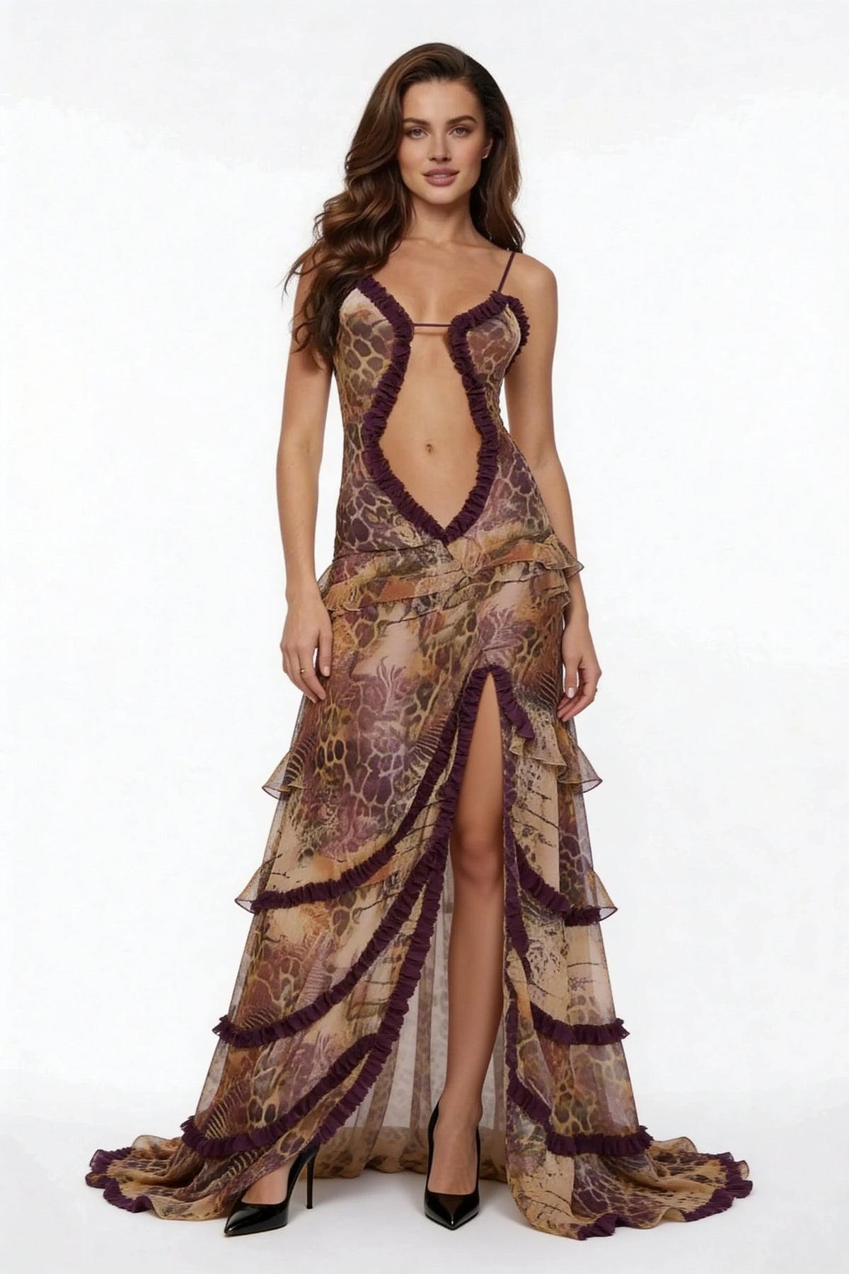 January | Sukienka damska maxi elegancka z rozcięciem