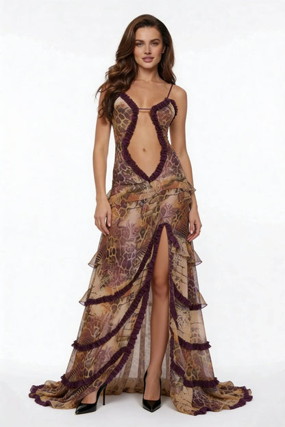January | Sukienka damska maxi elegancka z rozcięciem