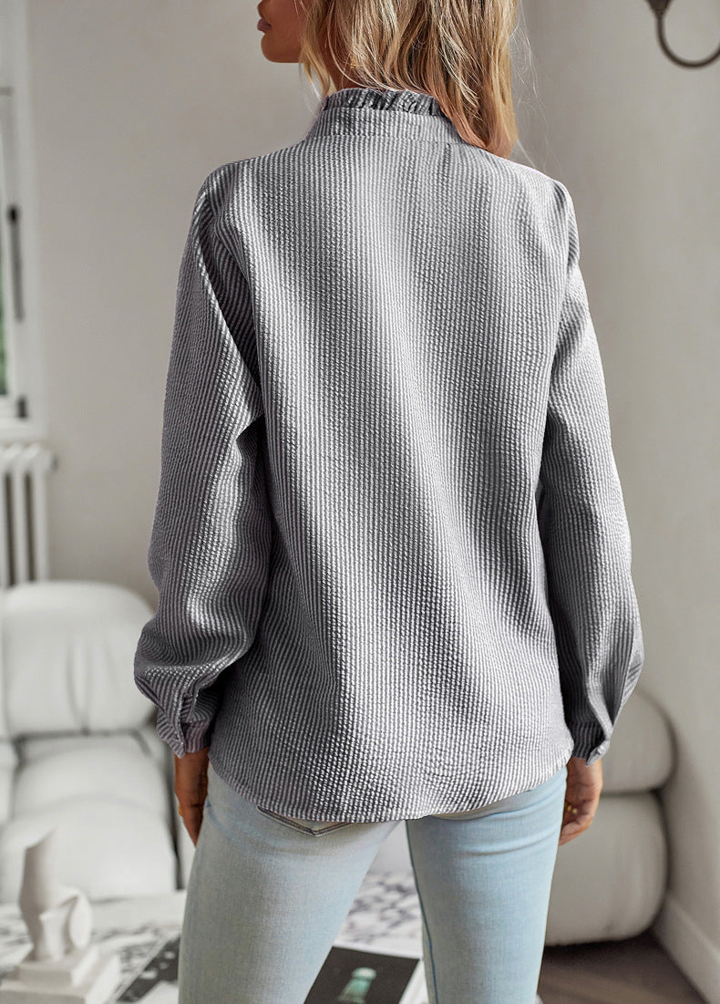 Irene | Damska elegancka bluzka z cienkiej tkaniny z falbanami, stylowa lekka
