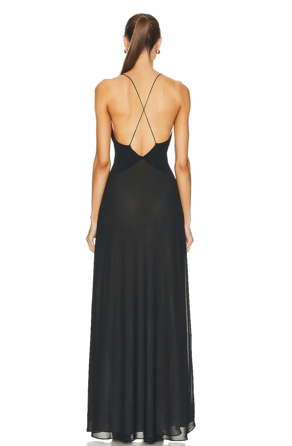 Magdalena | Suknia damska maxi, transparentna w stylu bieliźnianym