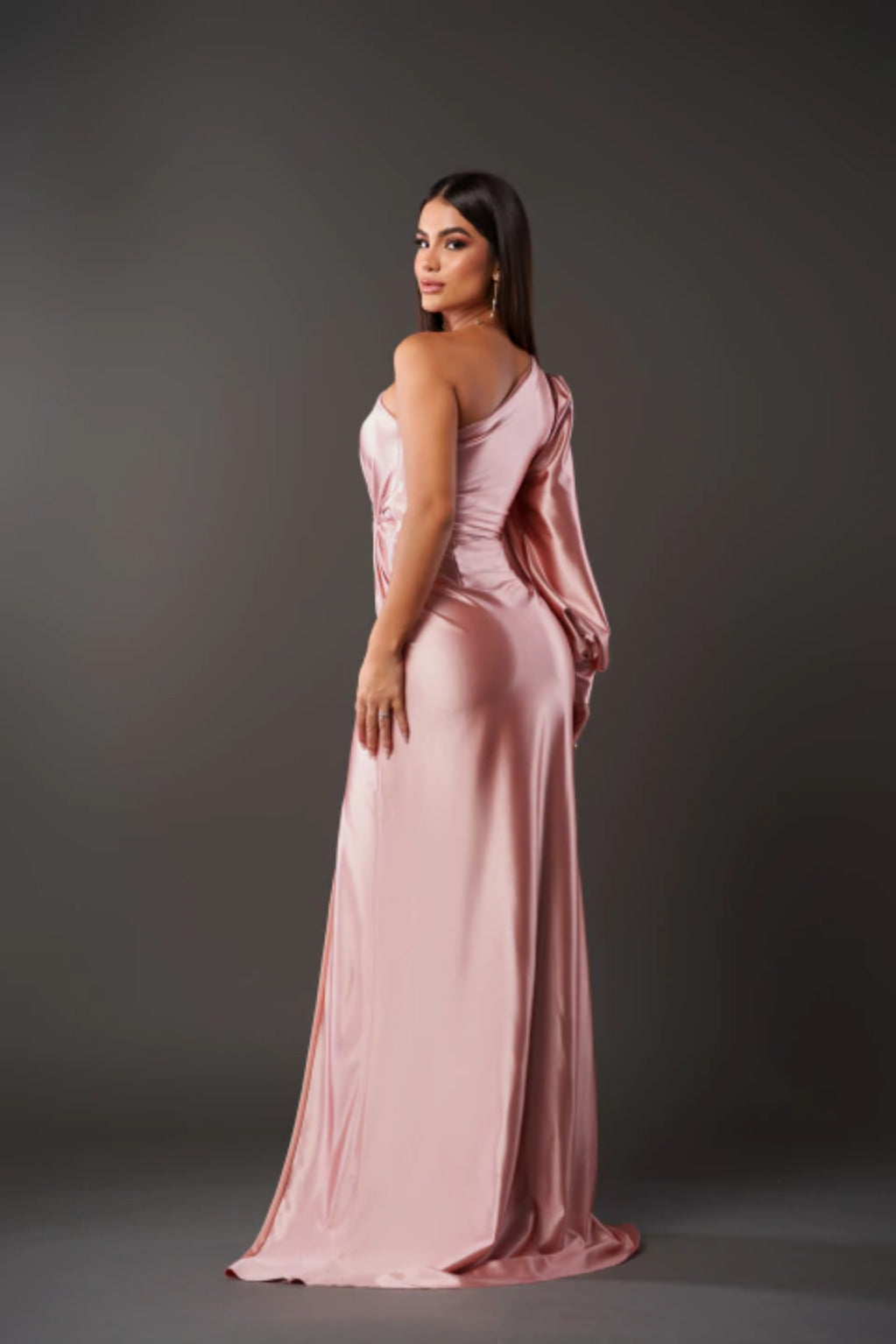 Penelope | Elegancka jednoramienna sukienka wieczorowa maxi