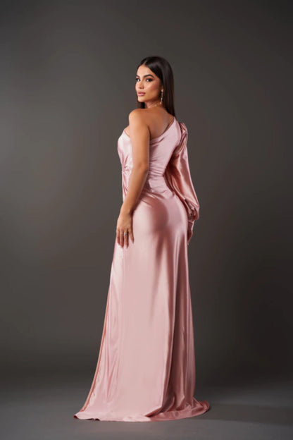 Penelope | Elegancka jednoramienna sukienka wieczorowa maxi
